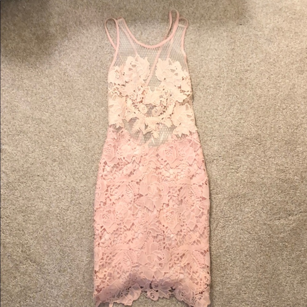 Floral print lace dress